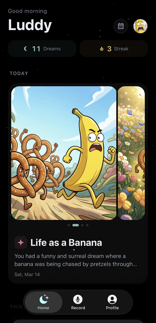 DreamCut home screen