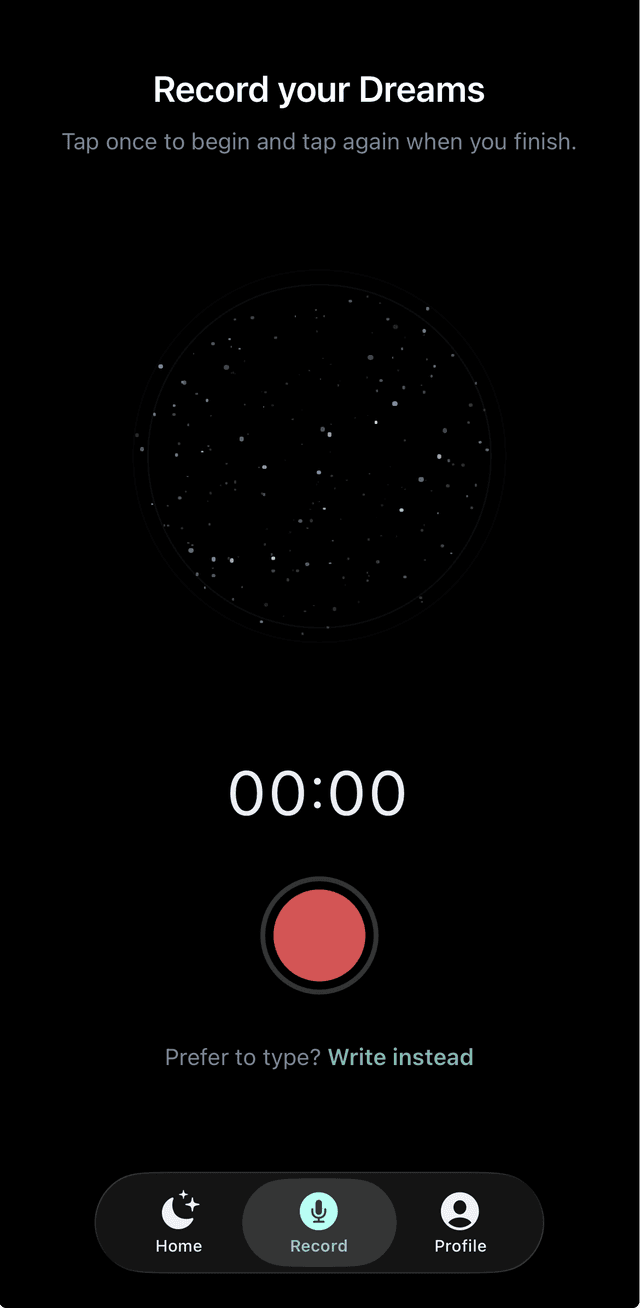 DreamCut recording screen